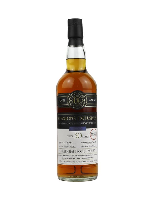 1992 Claxton's Cameronbridge 30 Year Single Grain Whiskey (Campbeltown, SCT)