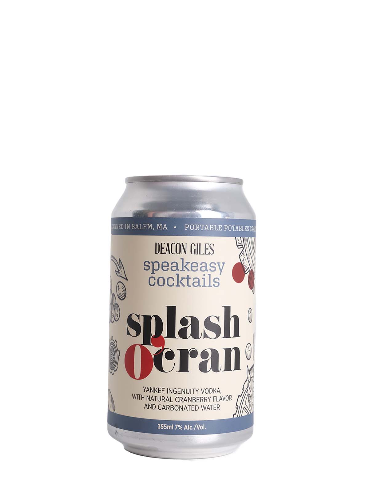 Deacon Giles "Splash O'Cran" Vodka and Cranberry Canned Cocktail (Salem, MA)