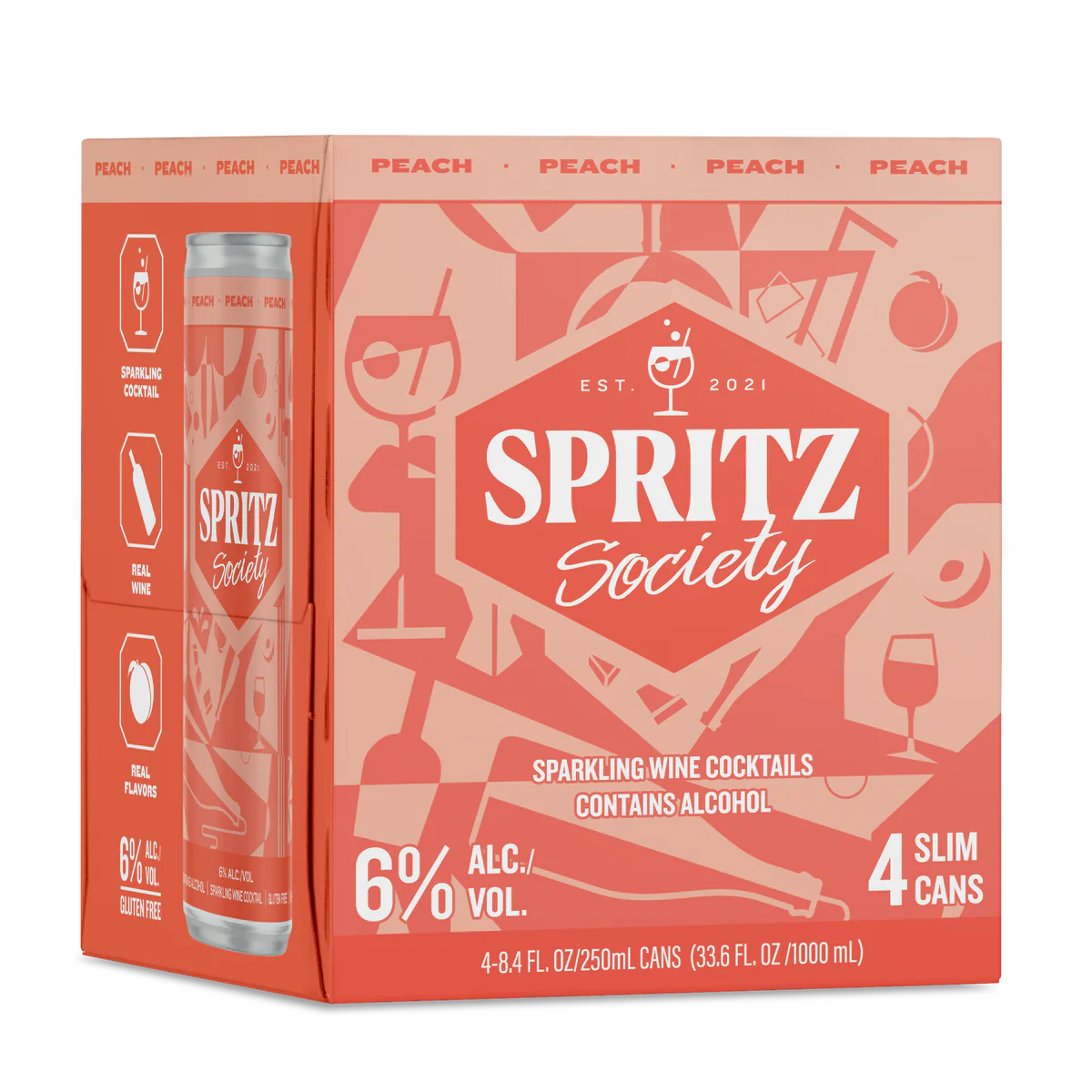 Spritz Society Peach 4pk (California)